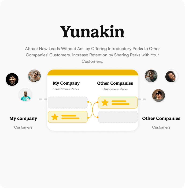 Yunakin — perk-sharing platform landing page